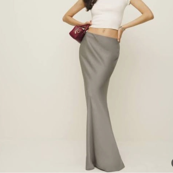 Reformation x Laura Harrier Lakisha Elasticated Waistband Silk Maxi Skirt 6 NWT - Picture 1 of 6